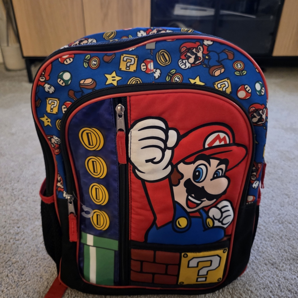 Nintendo Mario Blue and Red Kids Backpack